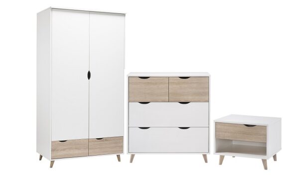 Stockholm Bedroom Trio - White/Oak